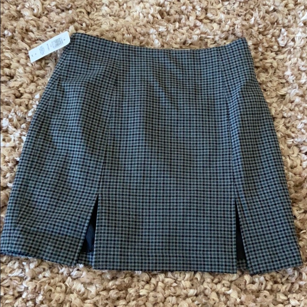 School girl grey and black checkered mini skirt